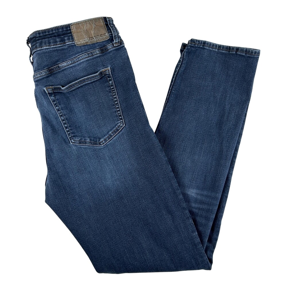 Express Jeans Mens 32x31 Blue Denim Hyper Stretch Slim Straight Medium Wash